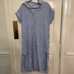 Kate Landry Blue and White Striped Fabric